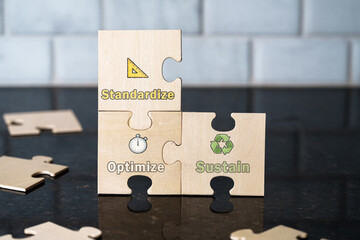 Standardize Optimize Sustain, Operations Training Orientation Quality Puzzle Symbolism