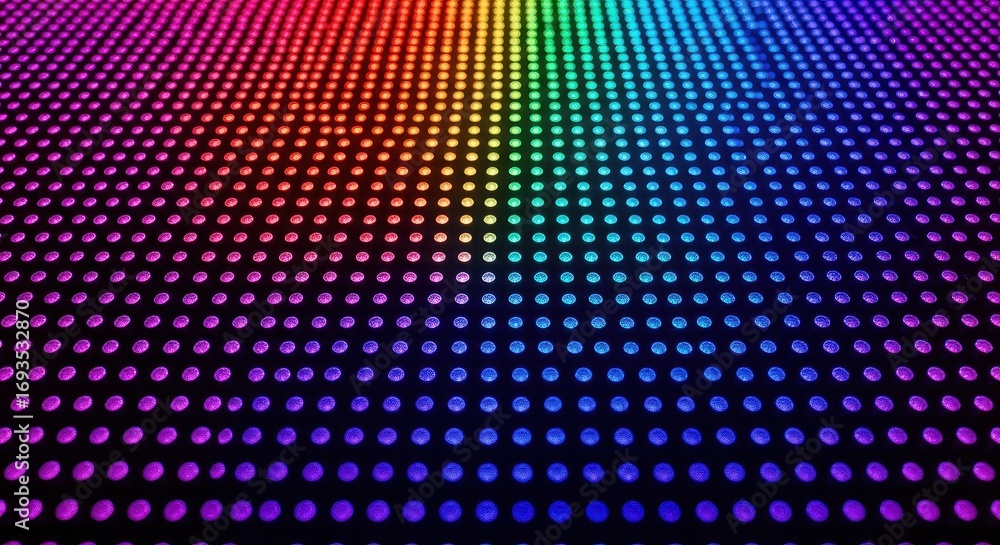 Aufkleber a vibrant, colorful display of leds showcases a spectrum of rainbow hues, creating a captivating and