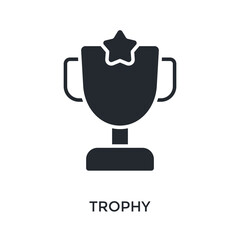 Trophy Icon Glyph Style. Vector Illustration For Graphic Design