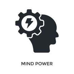 Mind Power Icon Glyph Style. Vector Illustration For Graphic Design
