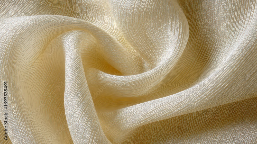 Aufkleber soft cream colored fabric with subtle textured pattern and gentle folds