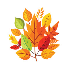 Vibrant autumn leaves in a colorful cluster