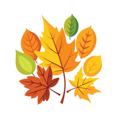 Vibrant autumn leaves in a colorful cluster