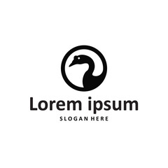 Duck logo black silhouette design livestock concept farm animal duck silhouette design for product brand, poster, symbol, icon templet illustration