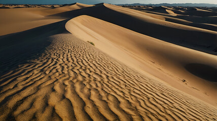 Sand dunes in desert