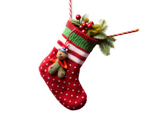 Christmas stocking isolated on transparent background