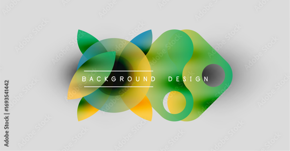 Aufkleber abstract colorful shapes overlap, creating dynamic background. text reads background design. modern,
