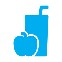 Obraz premium Healthy Beverage and Apple Icon