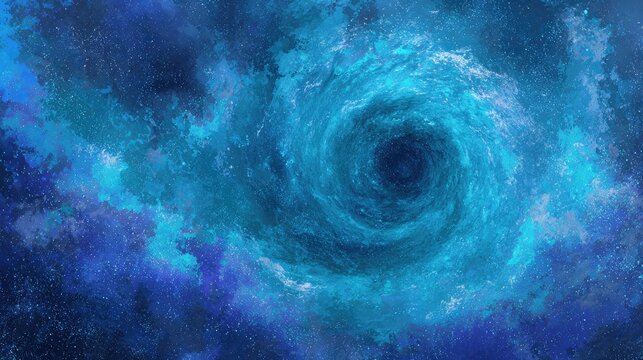 Pixelated Spiral Nebula In Deep Space