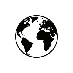 Fototapeta premium Black and White Earth Globe Illustration Continent Representation Global Awareness Environmental Responsibility Sustainable Future World Connectivity Planetary Health