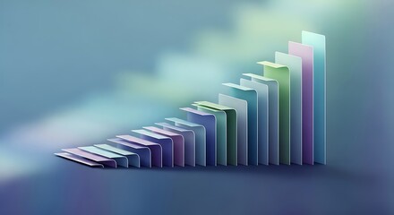 Abstract rising bar graph symbolizing financial growth and business success