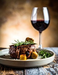 Grilled steak with wine (1)