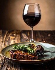 Grilled steak with wine (3)