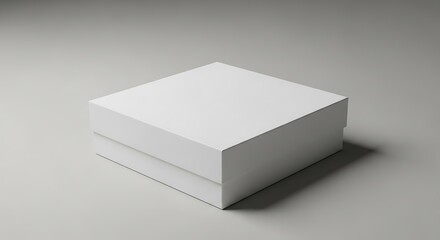 Fototapeta premium White Square Box on Gray Background.