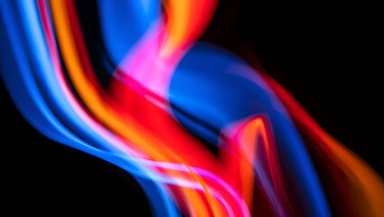 Fototapeta premium Dynamic colorful rainbow wave lines flow with glowing light and energy