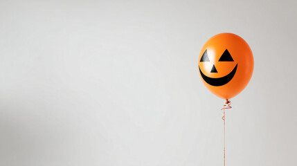 Orange Halloween balloon with smiling pumpkin face