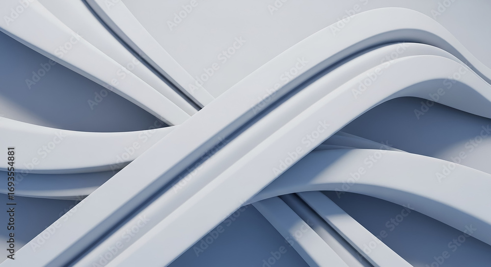 Poster abstract white lines crossing and creating dynamic shapes