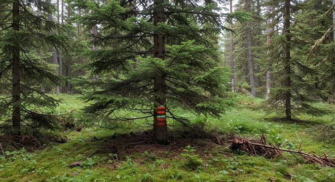 Forest trail marker