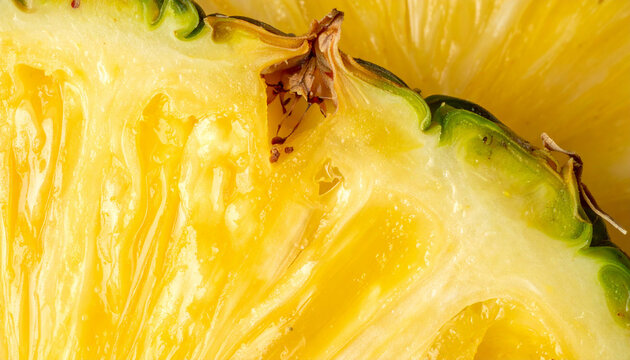 Close-up of the cross-section edge of a pineapple