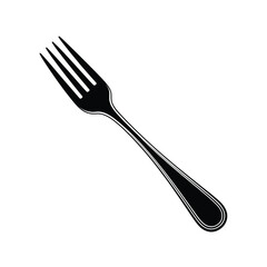 Classic silver metal dinner fork isolated on white background