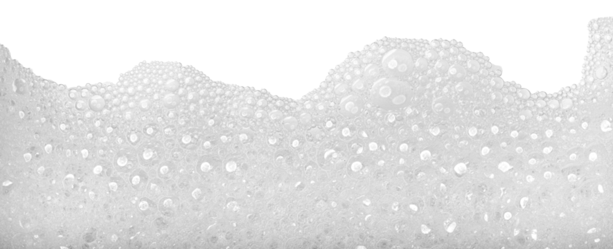 Soap foam or shampoo Soap foam texture or shampoo surface with bubble isolated with clipping path on background.