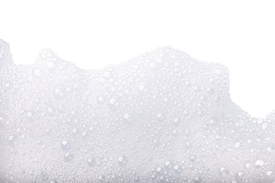 Soap foam or shampoo Soap foam texture or shampoo surface with bubble isolated with clipping path on background.