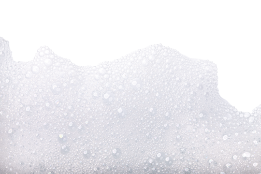 Soap foam or shampoo Soap foam texture or shampoo surface with bubble isolated with clipping path on background.