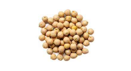 Pile of Dried, Uncooked Chickpeas Scattered on a Dark and Striped Background