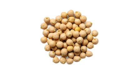 Pile of Dried, Uncooked Chickpeas Scattered on a Dark and Striped Background