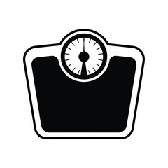 Simple black and white illustration of a bathroom scale