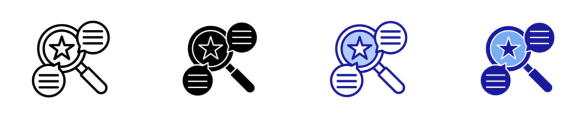 Qualitative Research  Icon Set Multiple Style Collection