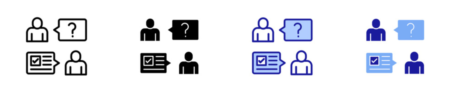 Interview  Icon Set Multiple Style Collection