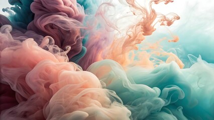 Fototapeta premium colorful swirls blend beautifully in water creating mesmerizing patterns