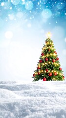 Obraz premium Snowy Christmas tree scene