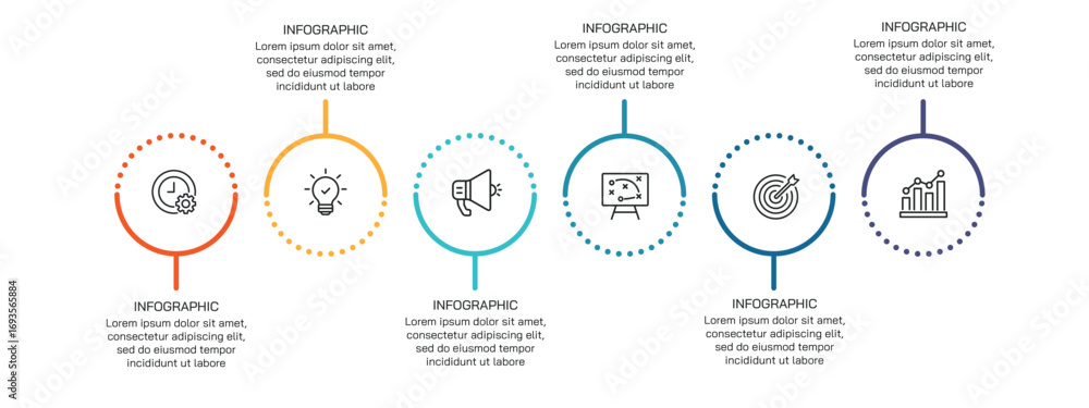 Poster steps business data visualization timeline process infographic template design with icons. simple in