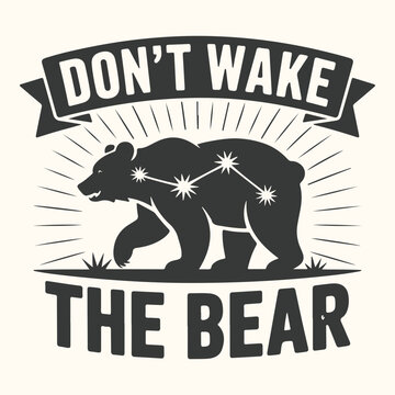 Vector art of dont wake the bear constellation graphic with text