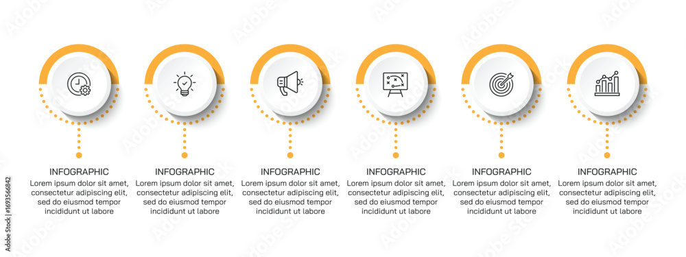 Poster steps business data visualization timeline process infographic template design with icons. simple in