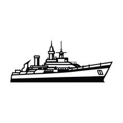 Obraz premium battleship vector art battleship silhouette on white background 