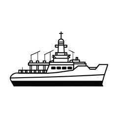 Obraz premium battleship vector art battleship silhouette on white background 