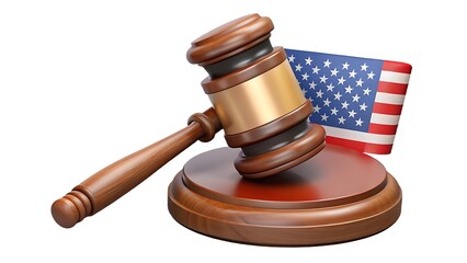 judge s gavel resting beside an american flag symbolizing justice