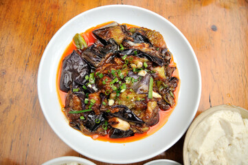 Chongqing Home-Style Dish: Braised Eggplant.