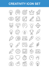 Set of Creativity and Innovation Line Style Icon Designs