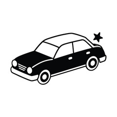christmas car vector art car silhouette on white background 