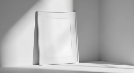 Blank White Picture Frame Mockup.