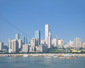 Fototapeta premium Urban Scenery of Yuzhong Peninsula, Chongqing