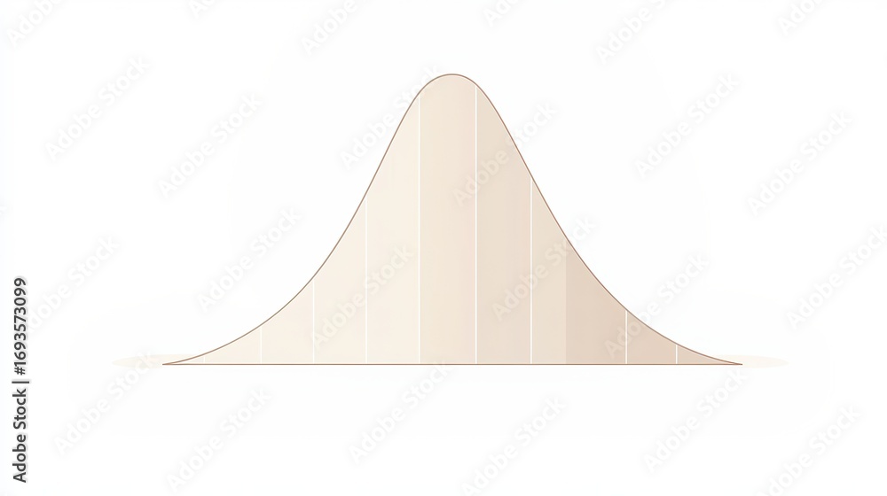 Aufkleber a symmetrical curve representing a normal distribution, often used in statistics to illustrate data 