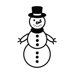christmas snowman silhouette vector art on white background 