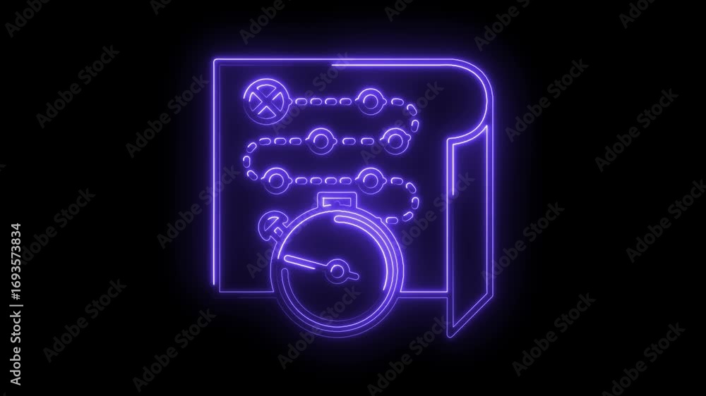 Aufkleber neon time management strategy planning project timeline task schedule execution roadmap concept