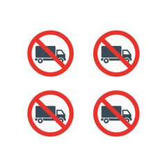 Truck Prohibited Sign on City Street