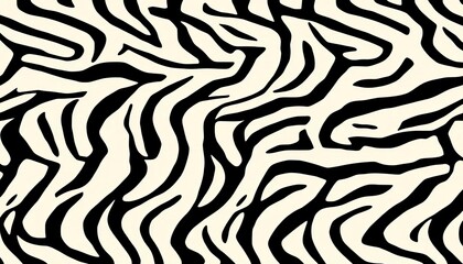 Monochrome tiger stripe seamless vector pattern, stylish organic texture for fashion,  texture,  luxury